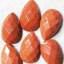 16X25MM FACETED PEAR CABOCHON GOLD STONE(4 PCS/BAG)